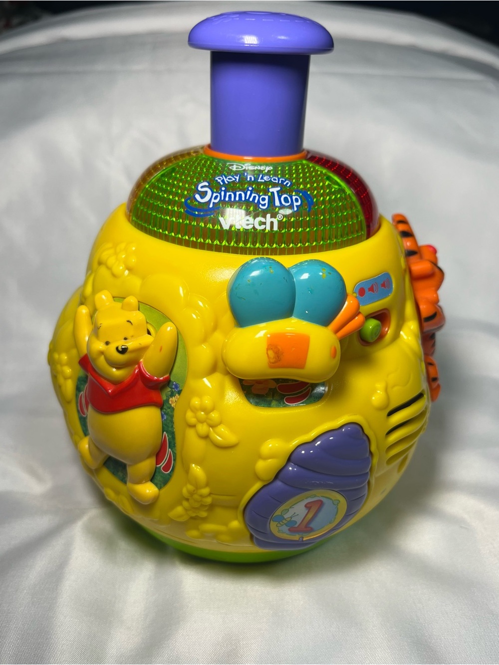 Disney Winnie The Pooh Play N Learn VTech Spinning Top Toy Tested Works